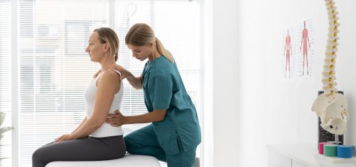 Profesjonalny fizjoterapeuta w Dąbrowie wykonujący terapię manualną dla szybkiego powrotu do zdrowia.